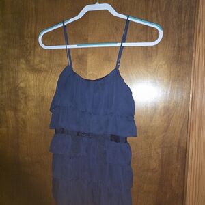 rue21 Navy Tiered Ruffle Dress with Spaghetti Straps